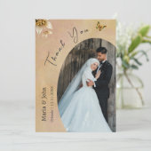 Een elegante aangepaste trouwfoto bedankkaart (Staand voorkant)