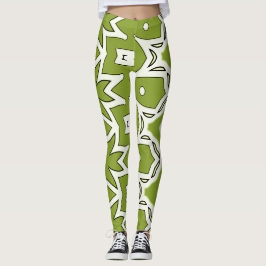 Een elegante abstracte "Ratti_Creative_Arts" Leggi Leggings (Voorkant)