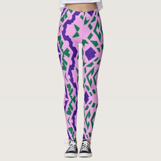 Een elegante abstracte "Ratti_Creative_Arts" Leggi Leggings (Voorkant)