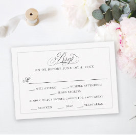 Een Elegante Affaire Bruiloft RSVP met Entree Keuz Kaartje