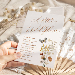 Een Elegante Baby Shower Met Wilde Bloemen Kaart