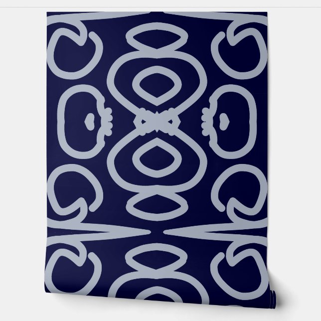 Een elegante blauwe "Ratti_Creative_Arts" behang (Afrollen)