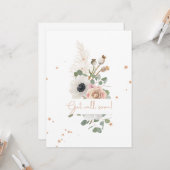 Een elegante bloemen met bericht kaart (Voorkant / Achterkant in situ)