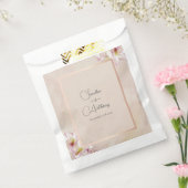 Een elegante bloemengouden roos bruiloft bedankzakje (Gezegeld)