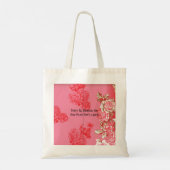 Een elegante bloemstuk in roze en goud, pr tote bag (Achterkant)