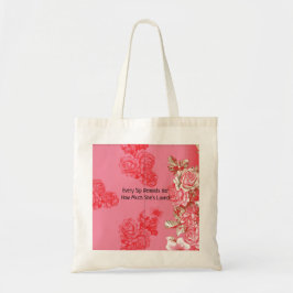 Een elegante bloemstuk in roze en goud, pr tote bag