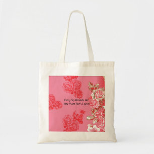 Een elegante bloemstuk in roze en goud, pr tote bag