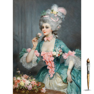 Een elegante dame met rozen van Lucius Rossi Tissuepapier