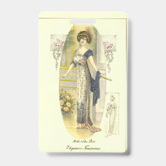 Een elegante Fashion Plate gepersonaliseerde bladw Badge