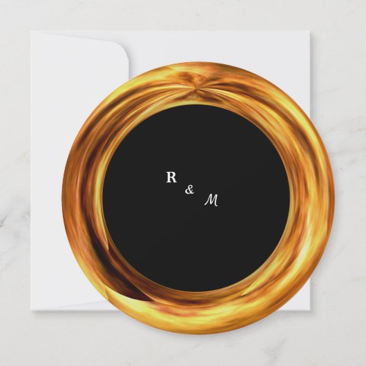 Een elegante goudringuitnodiging kaart (Achterkant)