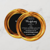Een elegante goudringuitnodiging kaart (Voorkant / Achterkant)