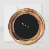 Een elegante goudringuitnodiging kaart (Achterkant)