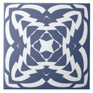 Een elegante grijze & witte klassieke design keram tegeltje