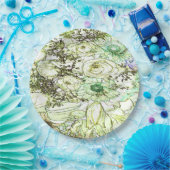 Een elegante groene kleur klassiek design papier p papieren bordje (Feest)