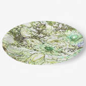 Een elegante groene kleur klassiek design papier p papieren bordje (Gekanteld)