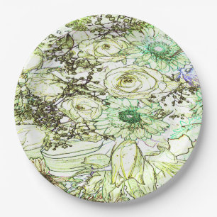 Een elegante groene kleur klassiek design papier p papieren bordje