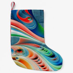 Een elegante, meerkleuren klassieke Kous Kleine Kerstsok