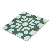 Een elegante moderne bloemgroen design keramische tegeltje (Zijkant)