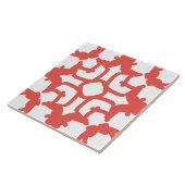 Een elegante moderne bloemrood design keramische t tegeltje (Zijkant)