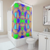 Een elegante naadloze multicleur klassieke ontwerp douchegordijn (In situ)