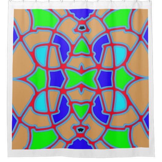 Een elegante naadloze multicleur klassieke ontwerp douchegordijn (Voorkant)