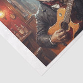 Een elegante Pitbull gitaar spelen in de pub - Tissuepapier (Detail)