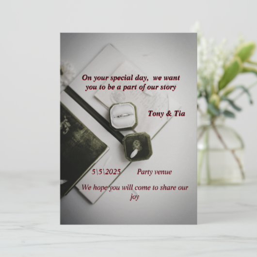 "Een elegante trouwuitnodiging " Kaart (Staand voorkant)