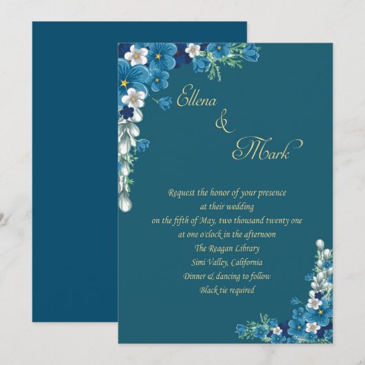 Een elegante trouwuitnodiging kaart (Voorkant / Achterkant)