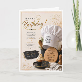 Een elegante verjaardagskaart voor een chef-kok kaart