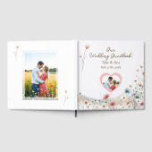 Een elegante Waterverf Wildflowers bruiloft Gastenboek (Volledig)