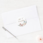 Een elegante Waterverf Wildflowers trouwdatum Ronde Sticker (Envelop)