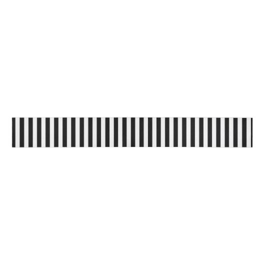Een elegante zwarte en witte moderne Stripes Grosgrain Lint (Voorkant)