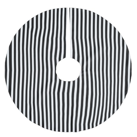 Een elegante zwarte en witte moderne Stripes Kerstboom Rok (Voorkant)