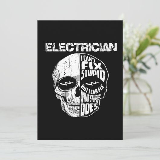 Een elektricien die ik niet kan oplossen.  feestdagenkaart (Staand voorkant)