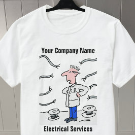 Een elektricien met kabels T-Shirt