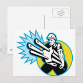 Een elektricien of een elektrische regelaar die ee briefkaart (Voorkant / Achterkant)