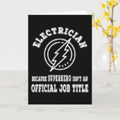 Een elektricien omdat superheld geen baan is kaart (Gele Bloem)