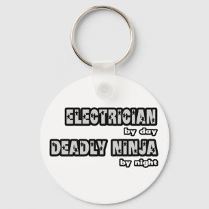 Een elektricien overdag.. dood Ninja bij nacht Sleutelhanger