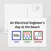 Een Elektrische Engineer op het strand Briefkaart (Voorkant / Achterkant)