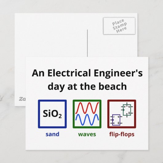 Een Elektrische Engineer op het strand Briefkaart (Voorkant / Achterkant)