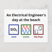 Een Elektrische Engineer op het strand Briefkaart (Voorkant)