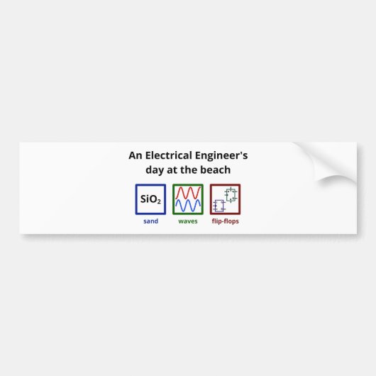 Een Elektrische Engineer op het strand Bumpersticker (Voorkant)