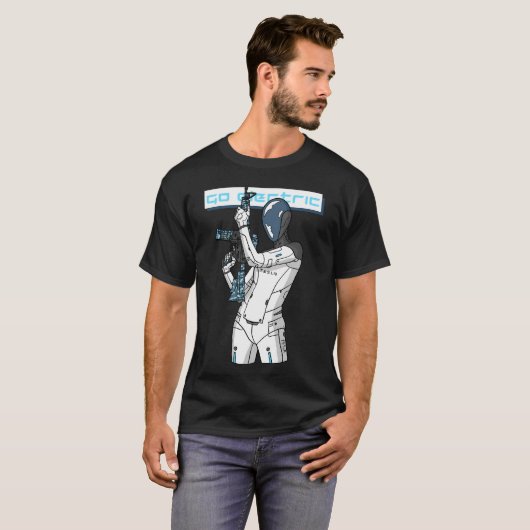 Een elektrische Tesla robot. T-shirt (Voorkant volledig)