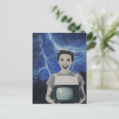 Een elektrische vrouw retro briefkaart (Staand voorkant)