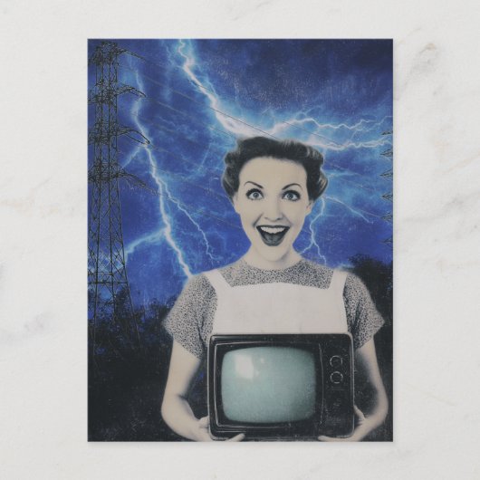 Een elektrische vrouw retro briefkaart (Voorkant)