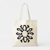 Eén element bloempatroon tote bag (Achterkant)
