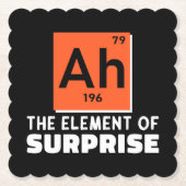 Een element van verrassing chemie grappige student kartonnen onderzetters (Voorkant)