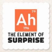 Een element van verrassing chemie grappige student kartonnen onderzetters (Voorkant)