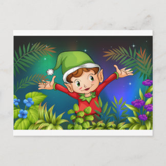 Een elf in de tuin briefkaart