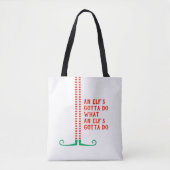 Een Elf moet funny Striped Legs Shoes doen Tote Bag (Voorkant)